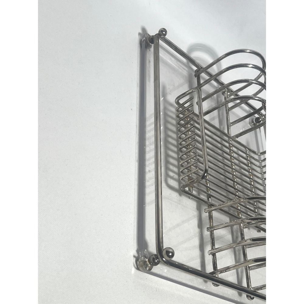 Vintage Davco Silverplate Flatware Caddy Acrylic Buffet Holder Hollywood Regency - Picture 9 of 9